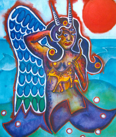 Seven Sins. Tender Devil fighting Lust. Zärtlichkeit gegen Wollust.