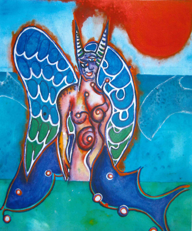 Seven Sins. Patient Devil fighting Wrath. Geduld gegen Zorn.
